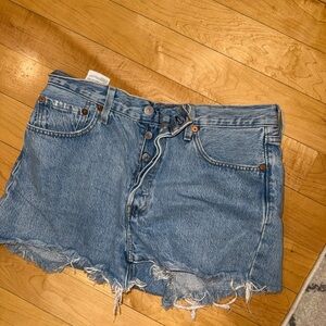 Blue Denim Cutoff Shorts